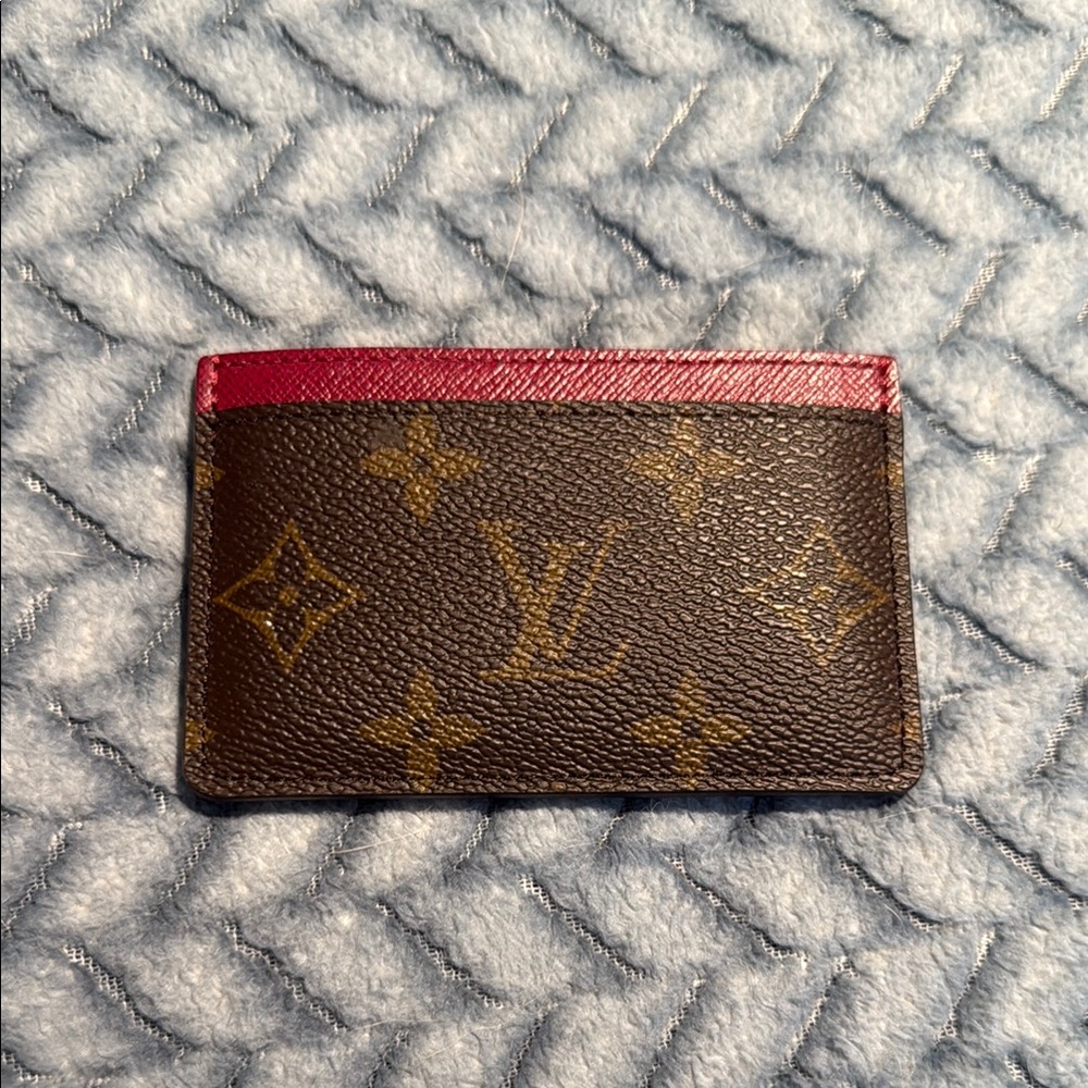 Louis Vuitton Brown and Red Card Holder elegant and slim